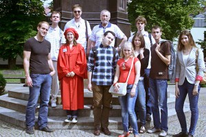 Делегация кафедры с немецкими коллегами рядом с Университетом Грайфсвальда